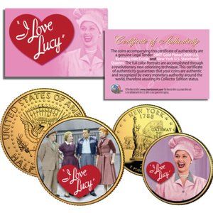 I Love Lucy Quarter & JFK Half Dollar US Coin Set